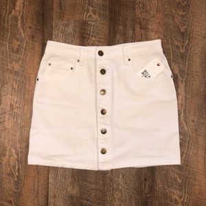 Billabong Button Up White Jean Skirt
